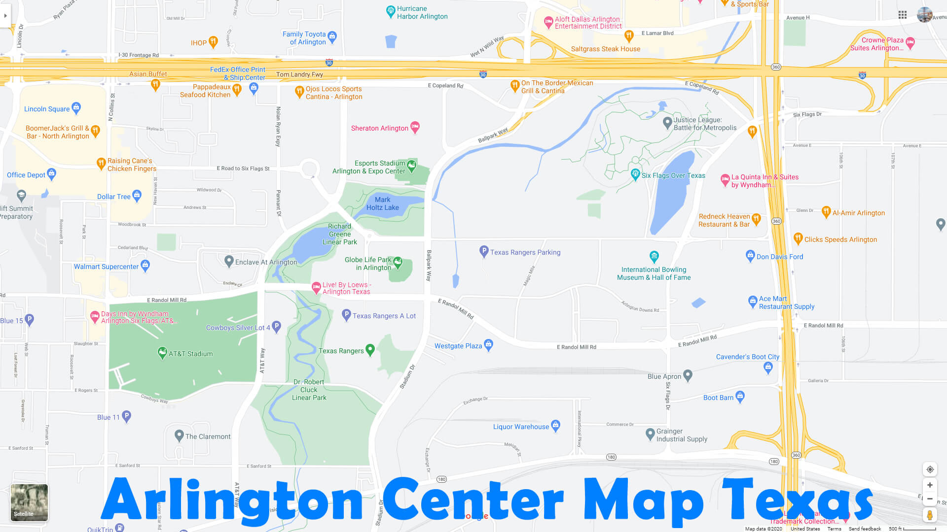 Arlington Center Map Texas